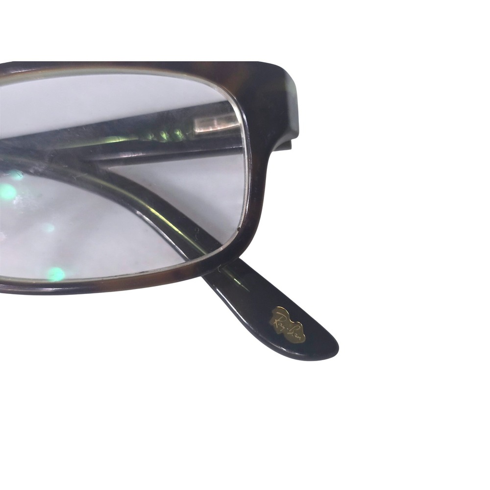 Ray-Ban Rectangular Tortoise Shell Eyeglass Frame Gold Logo RB - Picture 4 of 7